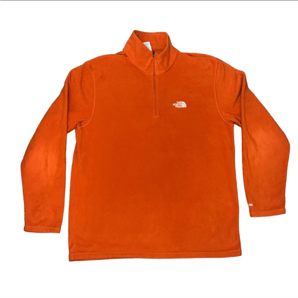 The North Face Textured Cap Rock Quarter Zip Sweater Orange Men’s Size Large